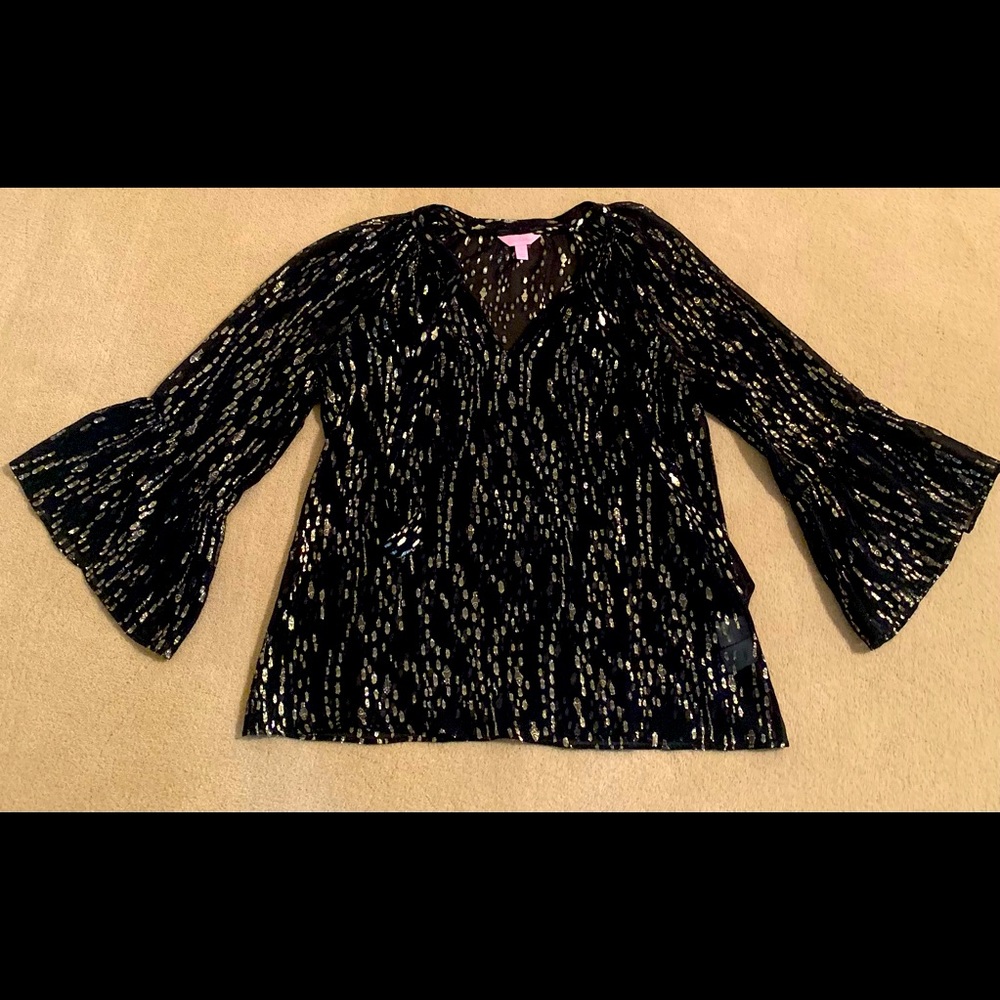 Lilly Pulitzer Silk Metallic Top